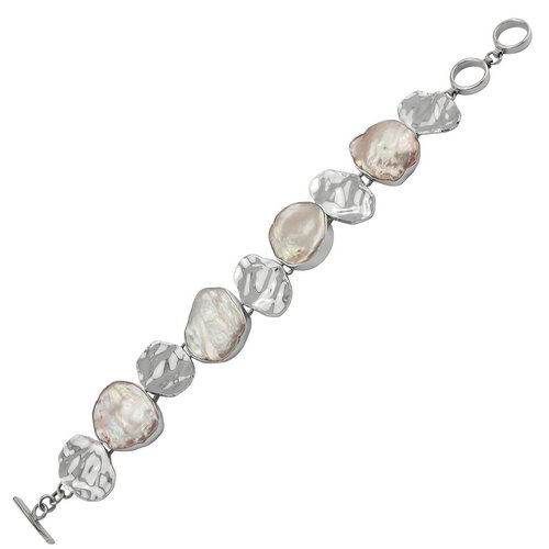 Sterling silver pearl bracelet,B1004