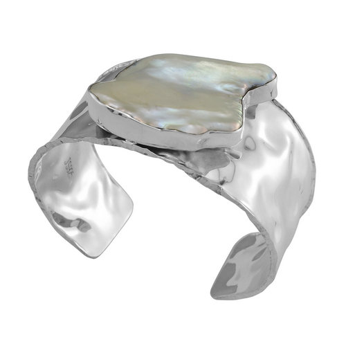 Sterling silver pearl bracecuff,B1087