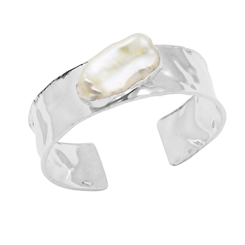 Sterling silver pearl bracecuff,B3017