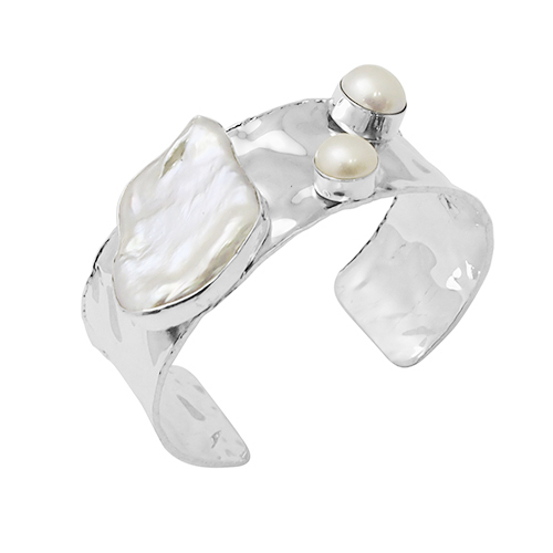 Sterling silver pearl bracecuff,B3034