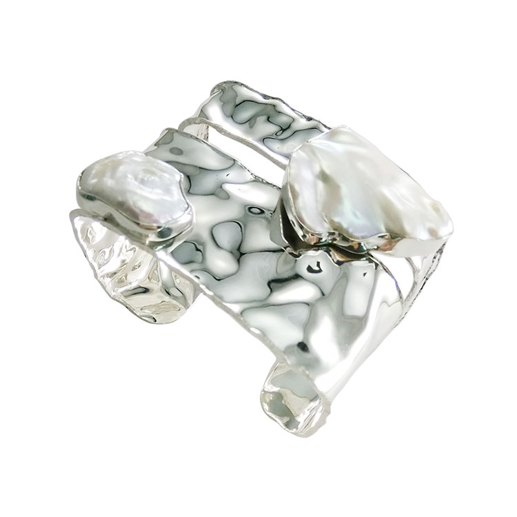 Pure silver pearl bracecuff,B421