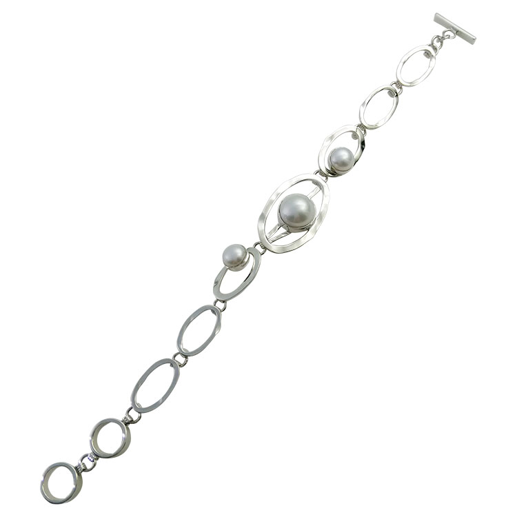 Sterling silver pearl bracelet,B6364