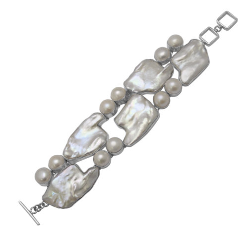 Sterling silver pearl bracelet,B956