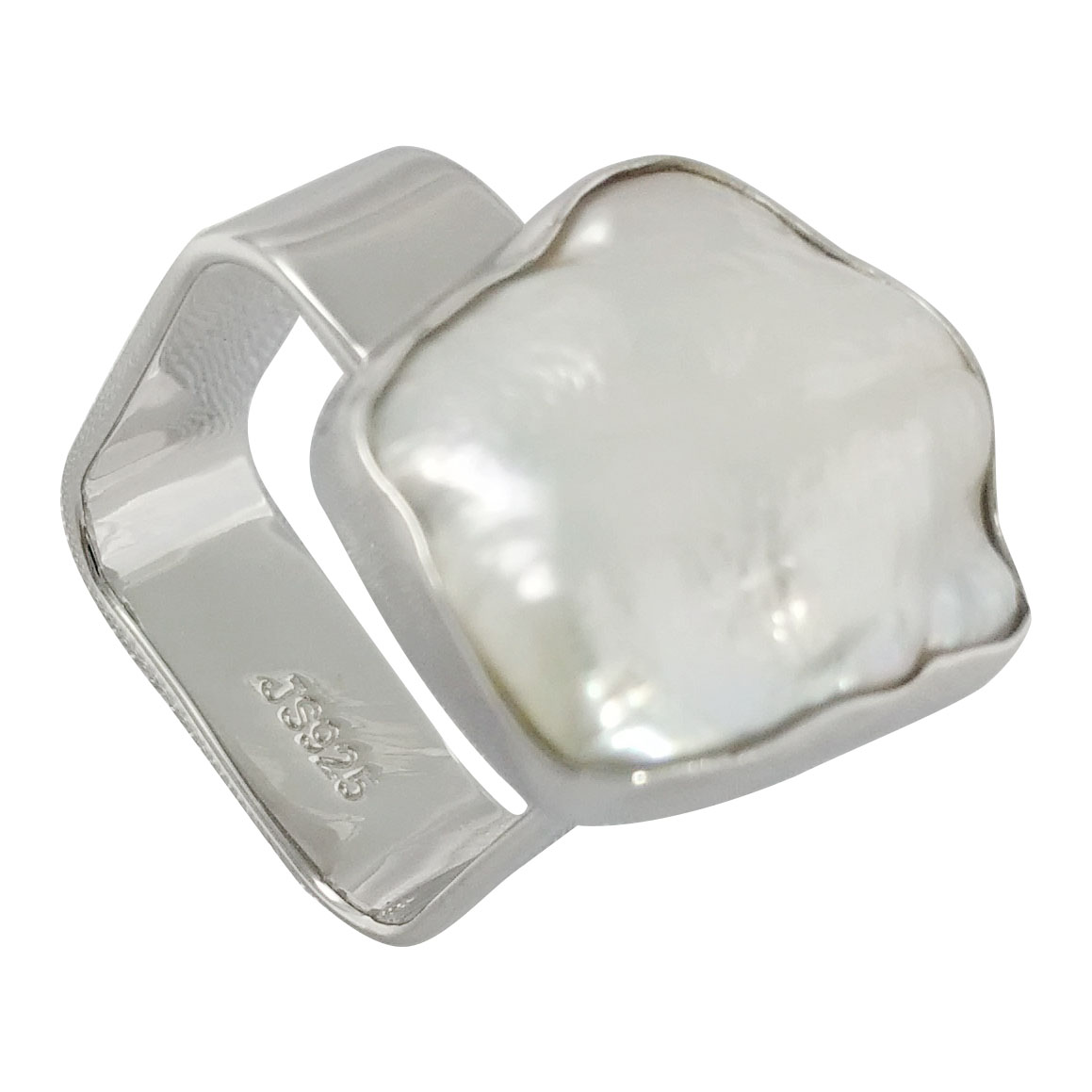 Sterling silver pearl ring,R424