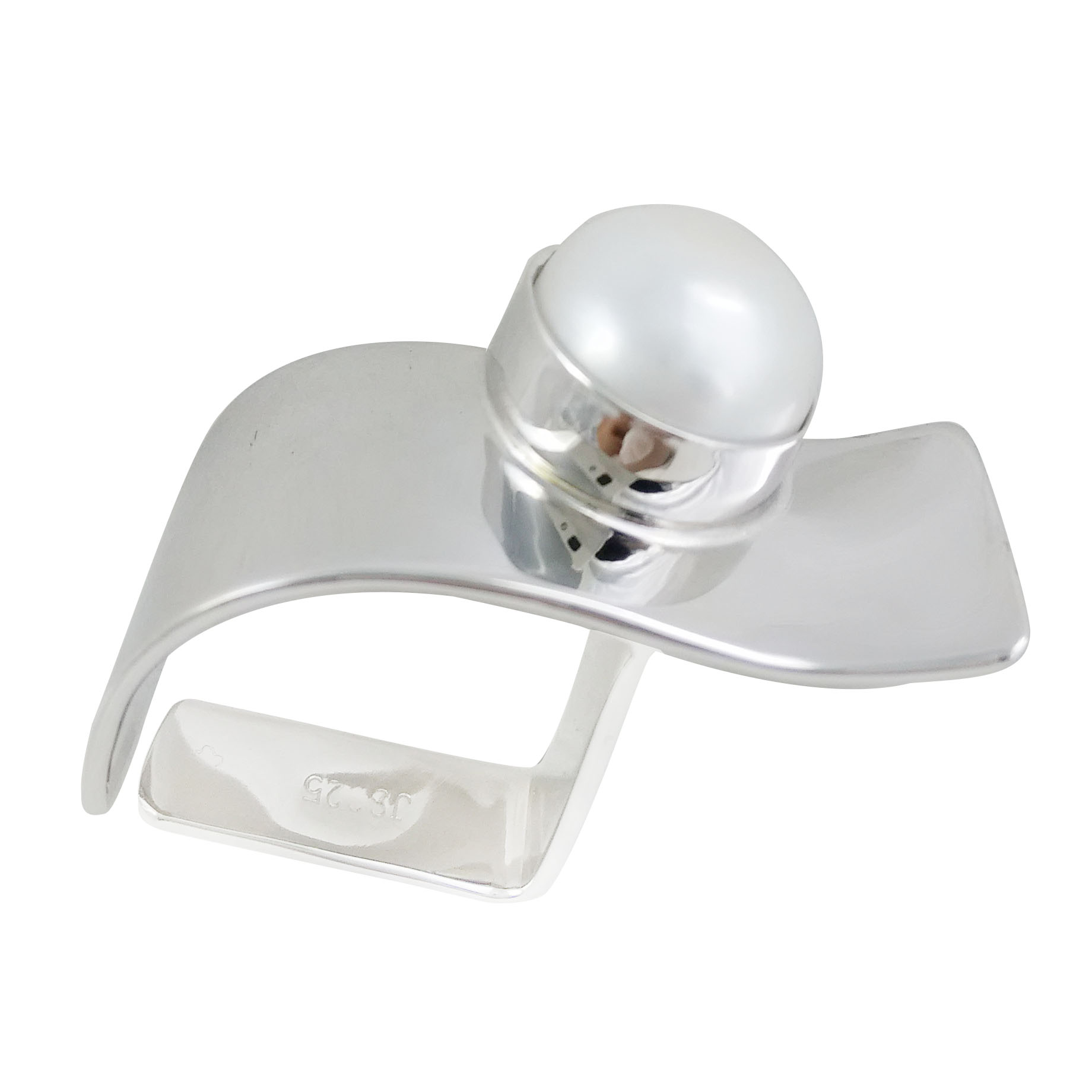 Sterling silver pearl ring,R5936