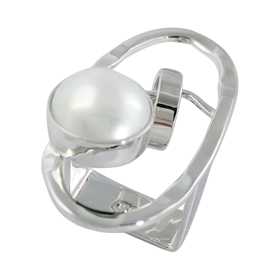 Sterling silver pearl ring,R6318
