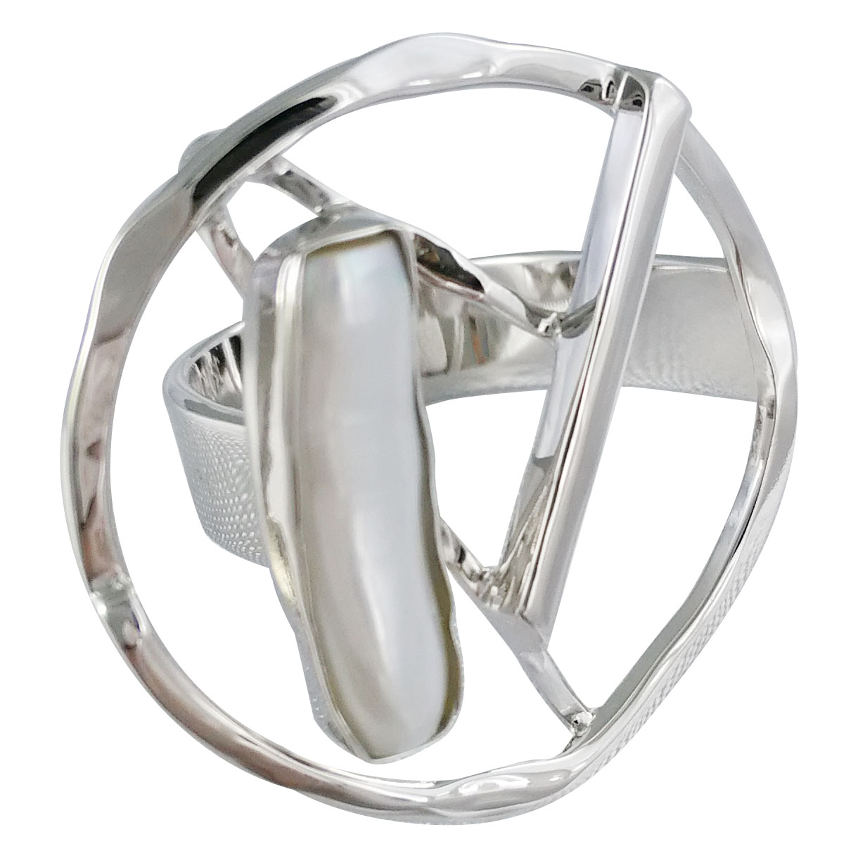 Sterling silver pearl ring,R8010P