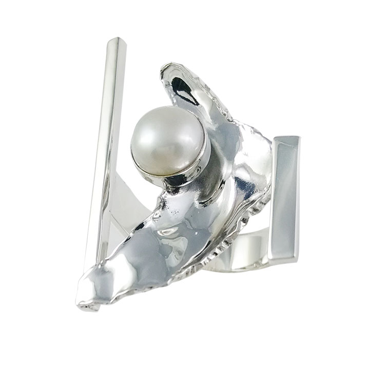 Sterling silver pearl ring,R8145